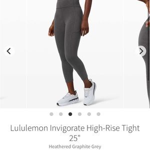 Lululemon Invigorate High-Rise Tight 25" Heathered Graphite Grey size 6